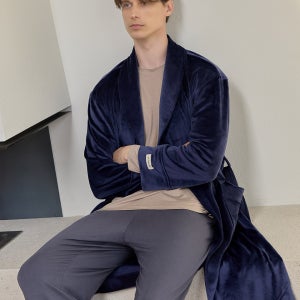 마이크로 벨벳 로브 - 로얄블루