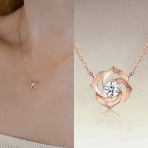 18k 제인로즈 장미 목걸이 금 체인 여자 목걸이