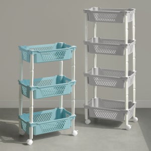이동식 수납함 트롤리 선반장 세탁실 거실 간식선반 틈새 수납장, 3단 4단