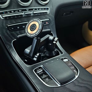 쏘나타N라인 차량용거치대 무선 스마트폰 거치대 충전 컵홀더 본품+마그네틱 패드 1개