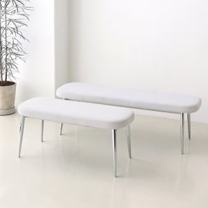 로페 2인용 3인용 벤치의자 발수코팅 크롬프레임 인테리어 식탁 의자