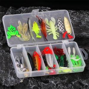 루어 낚시 미끼 세트 하드 소프트 베이트 미노우 배스 윔 채비 태클박스 78종