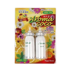 해피룸 터치후레쉬 교체용 2P / 방향제 욕실 화장실 실내 레몬, 12ml, 2개