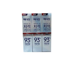 메디안 치석케어 화이트 치약 120g 3개