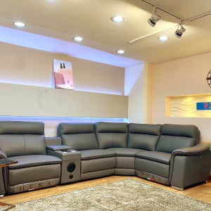 김포 리클라이너 소파 4인 5.6인 코너형 그레이 베이지 이태리가죽 홈바 스피커 컵홀더