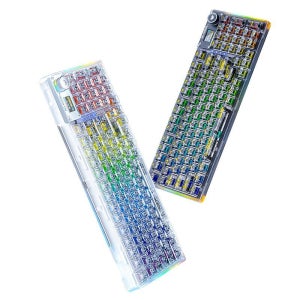 타란튤라 독거미 F98pro 투명 무선 3모드 기계식 키보드 게이밍 화이트-아이스크리스탈축