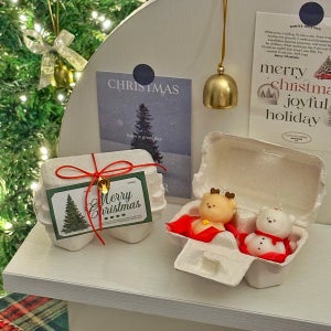 선물포장/ 2구SET 루돌프 눈사람 곰돌이 2구 미니 캔들 크리스마스 선물 연말 답례품