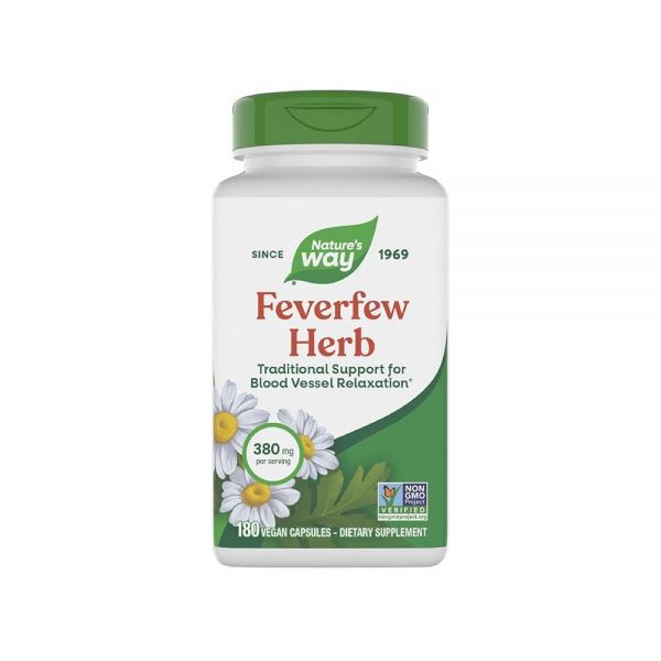 <b>네이처스웨이</b> Feverfew Herb 전통적인 혈관 이완 380mg 베지캡슐 180개