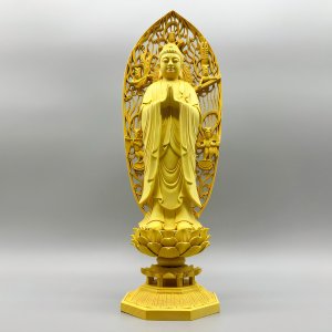 바라밀 굿즈 불교 석가모니 관세음 보살 목조 나무 미니 불상