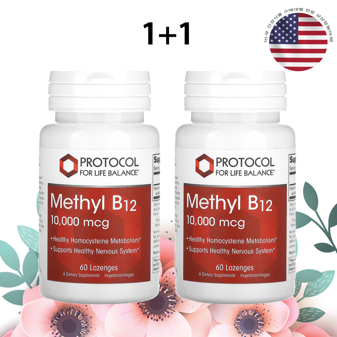 프로토콜포라이프 <b>메틸</b> B12 <b>메틸코발라민</b> 엽산 <b>10000</b>mcg 60정 x 2병