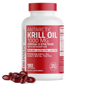 브론슨 남극 크릴오일 1000mg 180소프트젤 EPA DHA 아스타잔틴 크릴오일오메가