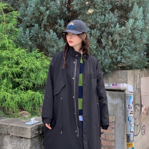 [남여공용/커플룩] 하비 테일 롱 누빔 야상 점퍼 - 2color