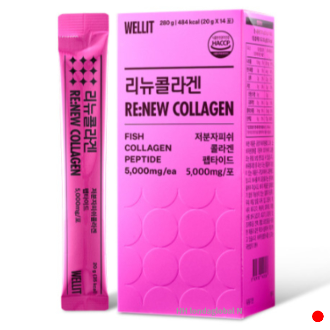 웰릿 <b>리뉴콜라겐</b> 초저분자 피쉬 펩타이드 액상 14포