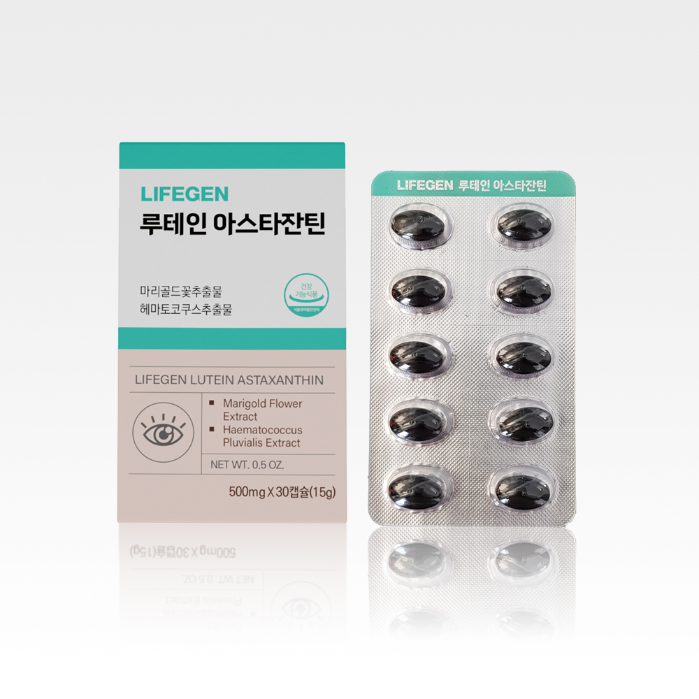 라이프젠 루테인 <b>아스타잔틴</b>(<b>12mg</b>) 500mg X 30캡슐, 1개