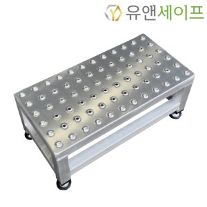 [유앤세이프]스텐 타공 엠보발판 1단 조절좌타입 안전 계단 작업 발판 미니 계단