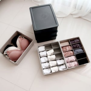 국산 속옷 양말 정리함 아기옷 보관함 뚜껑 수납함 3종 세트