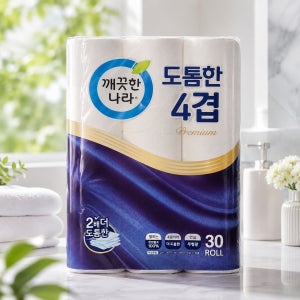 깨끗한나라 도톰한 4겹 데코 화장지 25m 30롤 휴지