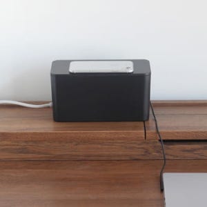 멀티탭 콘센트 책상 컴퓨터 케이블 전 기 선 정리 용품 케이스 블랙 소형