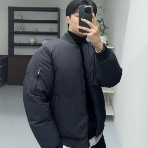 남자 MA-1 패딩 점퍼 항공 자켓 겨울 남성 루즈핏 데일리 캐주얼 미니멀 블루종 아우터