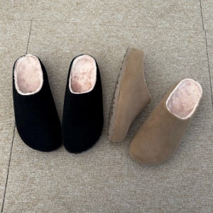 남자 털 블로퍼 커플 스웨이드 겨울 방한 슬리퍼