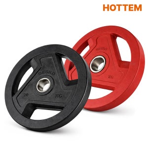핫템 3홀 중량 원판 헬스 역기 바벨 20kg