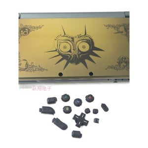 NEW 3DS XL 케이스 ABCD 표면 미러 버튼이 있는 NEW3DSLL 한정판 에디션 케이스 검은 색