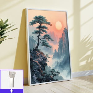 노을소나무 A1 59.4X84.1cm 무광화이트 알루미늄액자 소나무그림