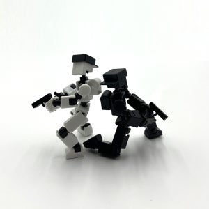 3D프린팅 다관절 DIY 미니 피규어 로봇 데스크탑 장식 블랙+화이트 2개입