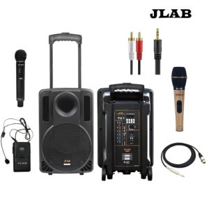 제이랩 JLAB MK-160Q 이동식앰프 스피커 10인치 무선마이크2개 충전식 240W