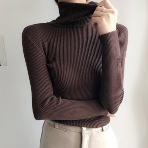 OHS-DDKT3050 터틀넥 골지 니트티셔츠 8컬러