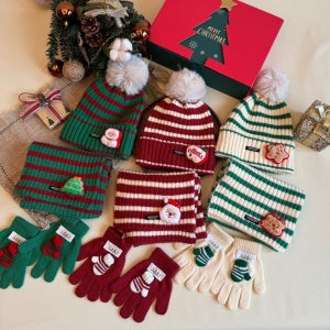 겨울 남자 아이 여아 유아동 귀여운 털 모 목도리 장갑세트 크리스마스 아기머플러 보온