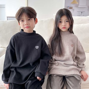 (겨울)니트 반목 루즈티 S~JL 주니어 아동 겨울 반폴라티 등원룩 초등학생옷