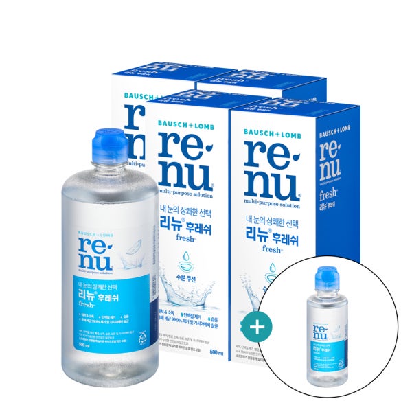 [릴렉스+] 바슈롬 리뉴 후레쉬 500ml x 4개 + 120ml