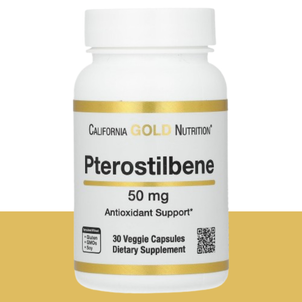 캘리포니아골드<b>뉴트리션</b> 프테로스틸벤 Pterostilbene 50mg 베지캡슐 30정