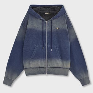 [오아이오아이컬렉션] 빈티지 데님스웻 시어링 후드집업 [DENIM SAND BLUE]