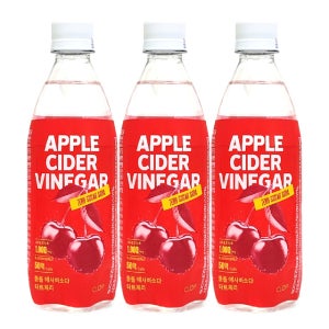 클룹 애사비소다 애플사이다비니거 타트체리 500ml 3개 사과초모식초 오리지널 제로탄산음료