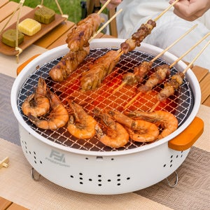 휴대용 바베큐그릴 꼬치구이 숯불 테이블 원형 화로