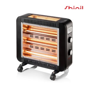 신일 미니 발난로 사무실 전기난로 가정용 히터 전열기구 온열기 난방기구 석영관 4단 SEH-NL20BK
