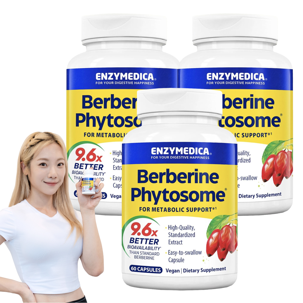 <b>엔자이메디카</b> 흡수율 9.6배 향상 베르베린 파이토솜 60캡슐 3병