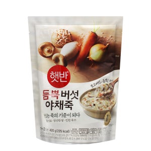 비비고죽 CJ 햇반 소프트밀 버섯야채죽 420g 외 20종 / 듬뿍버섯야채죽