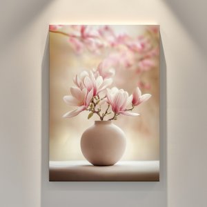 복들어오는 달항아리 KM 환상목련 꽃 그림 힐링 풍수 인테리어 캔버스액자 30호 90.9x65.1cm
