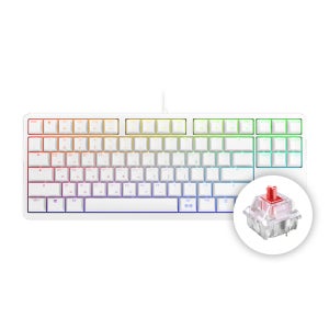 체리 키보드 G80 3000S RGB TKL 기계식 유선 게이밍 키보드 화이트, 적축