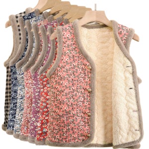 할머니 털조끼 엄마 꽃무늬 누빔 김장 촌캉스룩 빅사이즈 할매 조끼