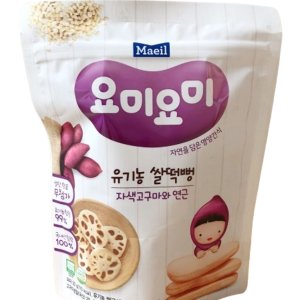 매일 요미요미 유기농 쌀떡뻥 자색고구마와 연근 30g 유아 쌀과자