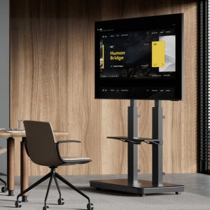 이동형 전동식 티비거치대 65 75 77 85 86 98인치 이동식 모니터 TV스탠드