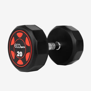 에코스포츠 프리미엄 12각 고무 덤벨 20kg