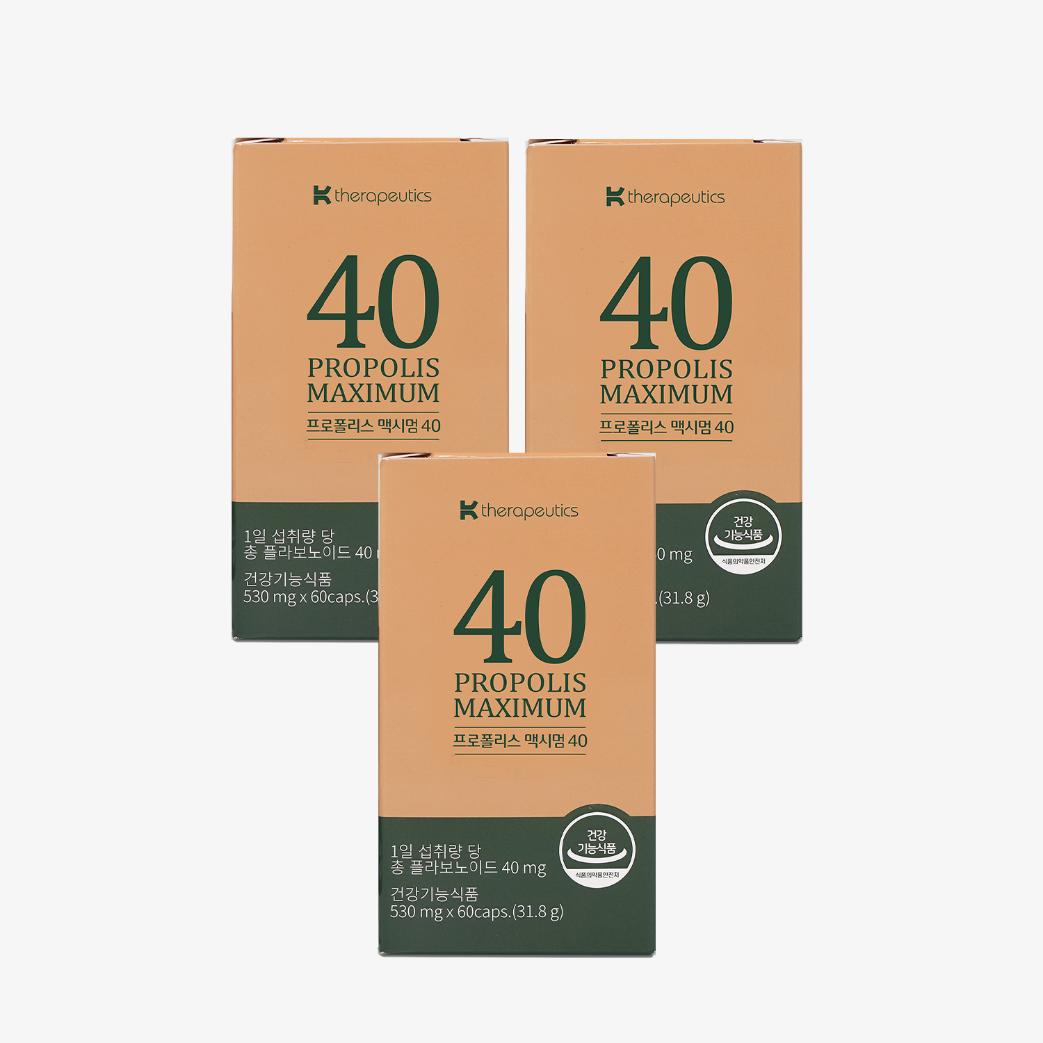 <b>프로폴리스</b> 맥시멈 40 플라보노이드 40mg 60캡슐, 3개