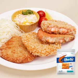 가시제거연구소 새콤60 새우까스콤보 600g 새우살 60% 버거 패티