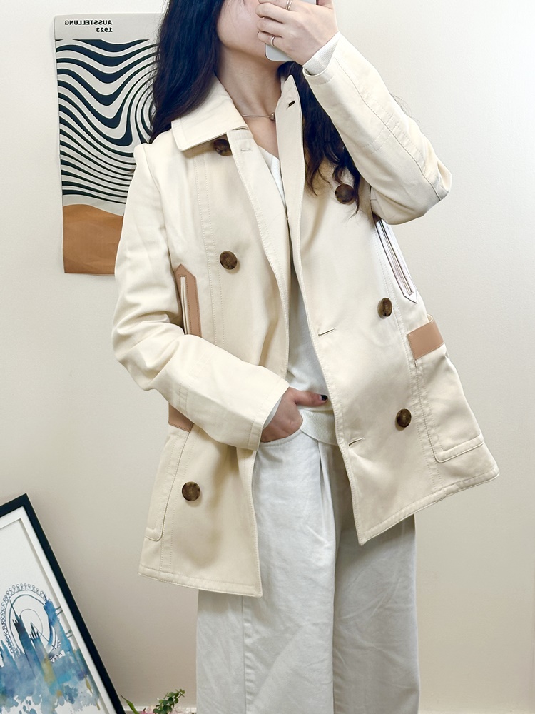 버버리 MOSSLEY 코튼 블렌드 더블 코트 PALE BISCUIT 80392061