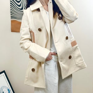 버버리 MOSSLEY 코튼 블렌드 더블 코트 PALE BISCUIT 80392061
